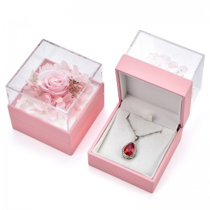 cutom color jewelry box with flower from China factory