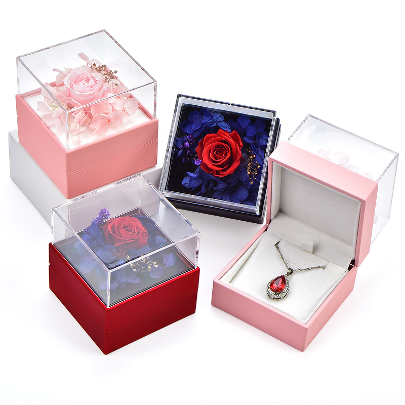 cutom color jewelry box with flower from China factory