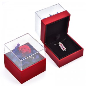 cutom color jewelry box with flower from China factory