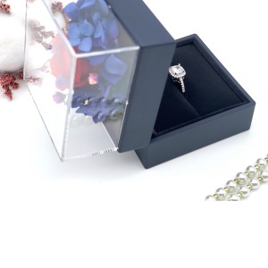 cutom color jewelry box with flower from China factory